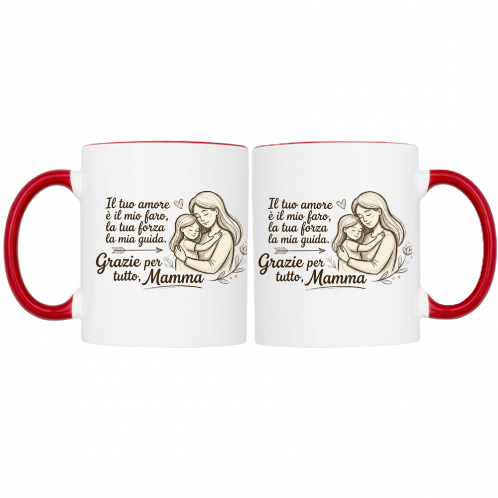 Tazza Mamma Bicolore Idea Regalo Festa della Mamma Ceramica Più Colorazioni