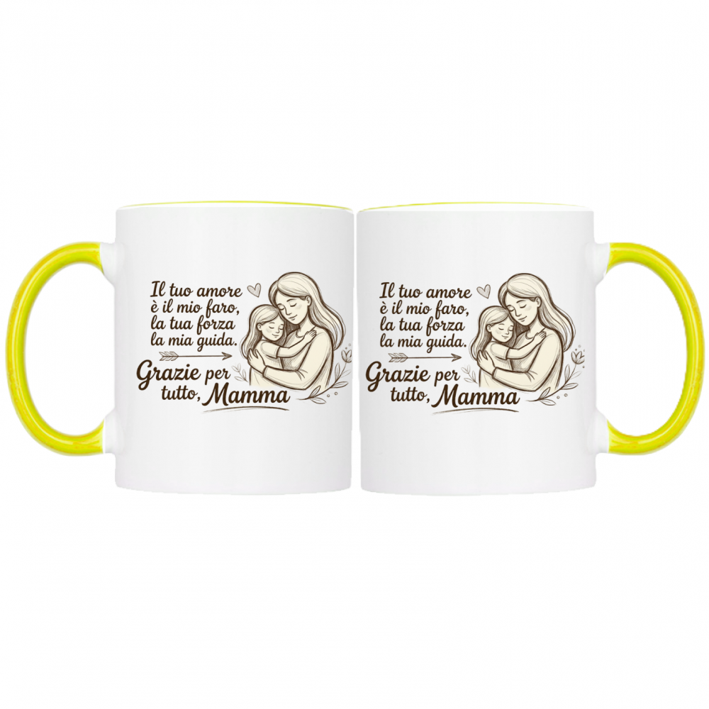 Tazza Mamma Bicolore Idea Regalo Festa della Mamma Ceramica Più Colorazioni
