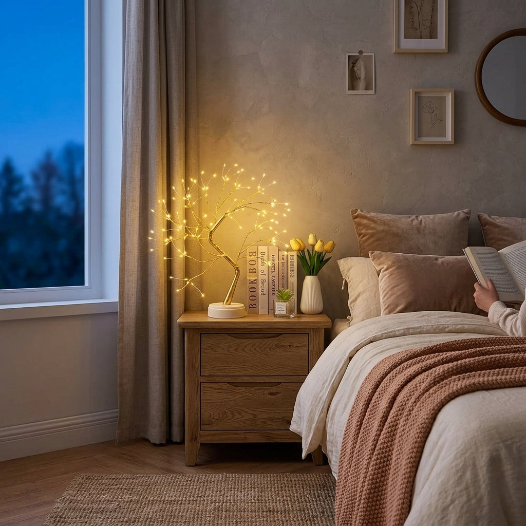 Albero Luminoso LED Decorativo con Rami Flessibili e Touch-Control