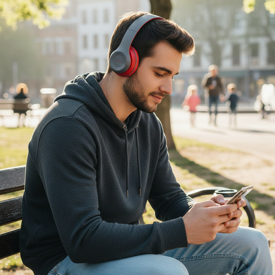 Cuffie Wireless P47 con Bluetooth, Design Compatto e Funzionalità Multiuso