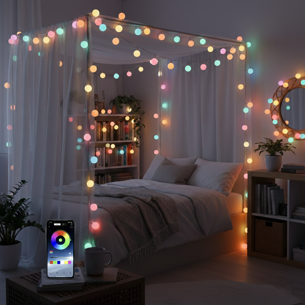 Luci natalizie catena luminosa multicolor decorazioni natalizi  50 led 7.50 metri