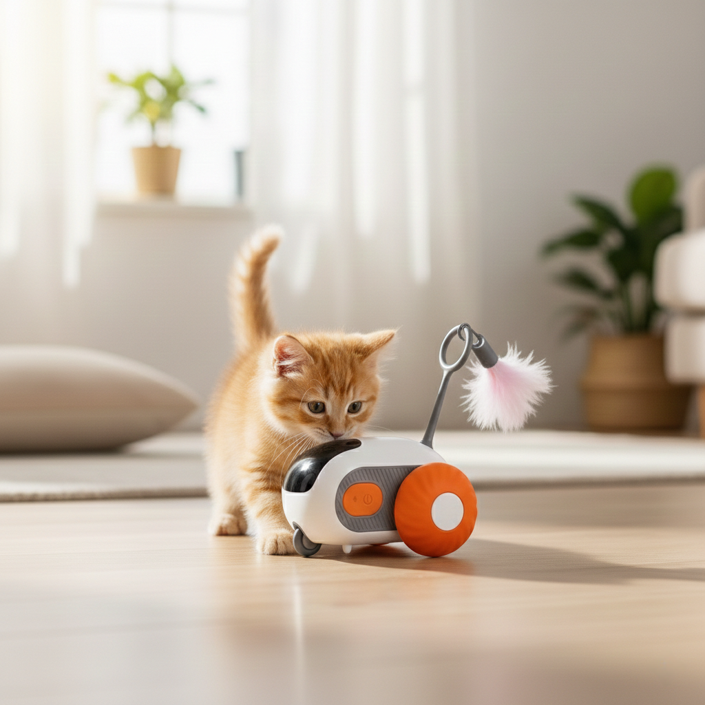 Turbo Tail 2.0 – Giocattolo Interattivo per Gatti con Coda Rotante Sensibile al Movimento