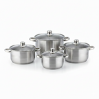 Set Pentole Domotti Taylor 8 Pezzi – Acciaio Inox per Tutti i Piani Cottura