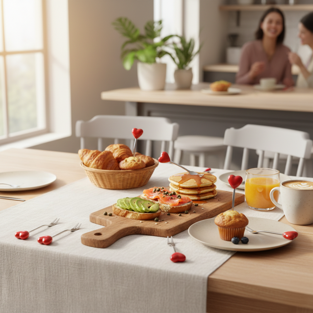 10 Forchettine da Aperitivo "Love" – Acciaio Inox con Cuore Rosso – Ideale per San Valentino