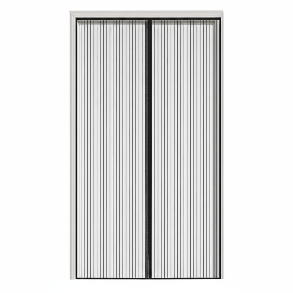 Zanzariera Magnetica per Porta 90 x 210 cm – Tenda Anti-Insetti con Chiusura Automatica Magnetica, Rete in Poliestere Resistente - Nero