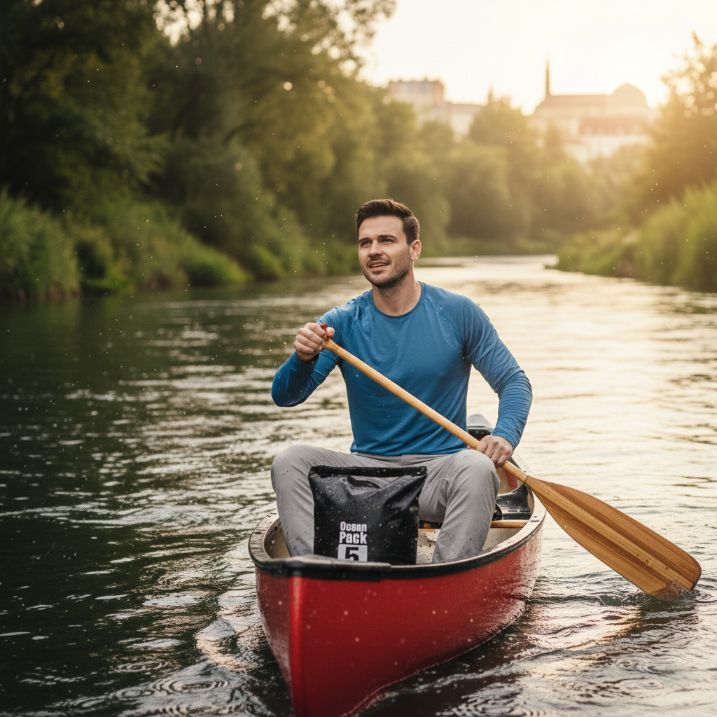 Borsa Stagna Impermeabile 5L con Tracolla – Ideale per Sport Acquatici, Campeggio e Attività Outdoor