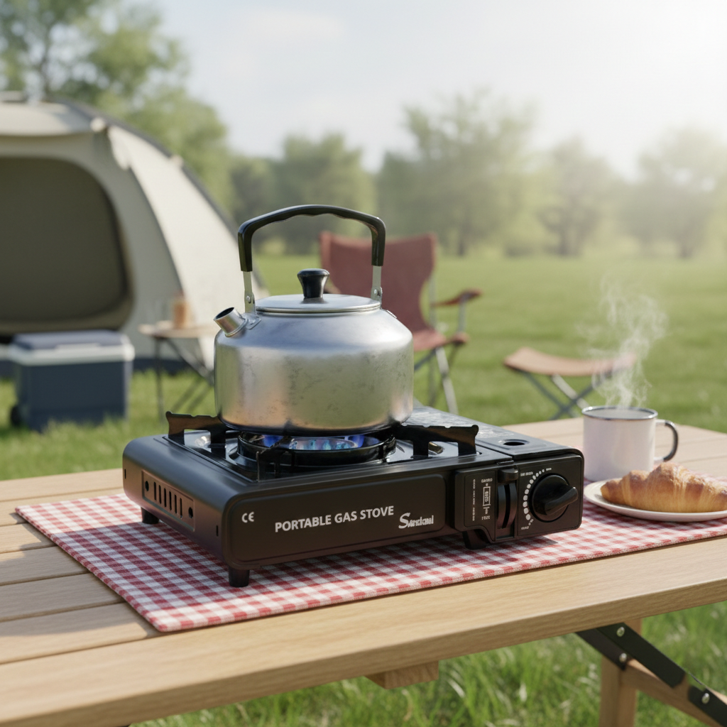 Fornello Acciaio a Gas Campeggio/Casa Portatile 2900w Piano Cottura