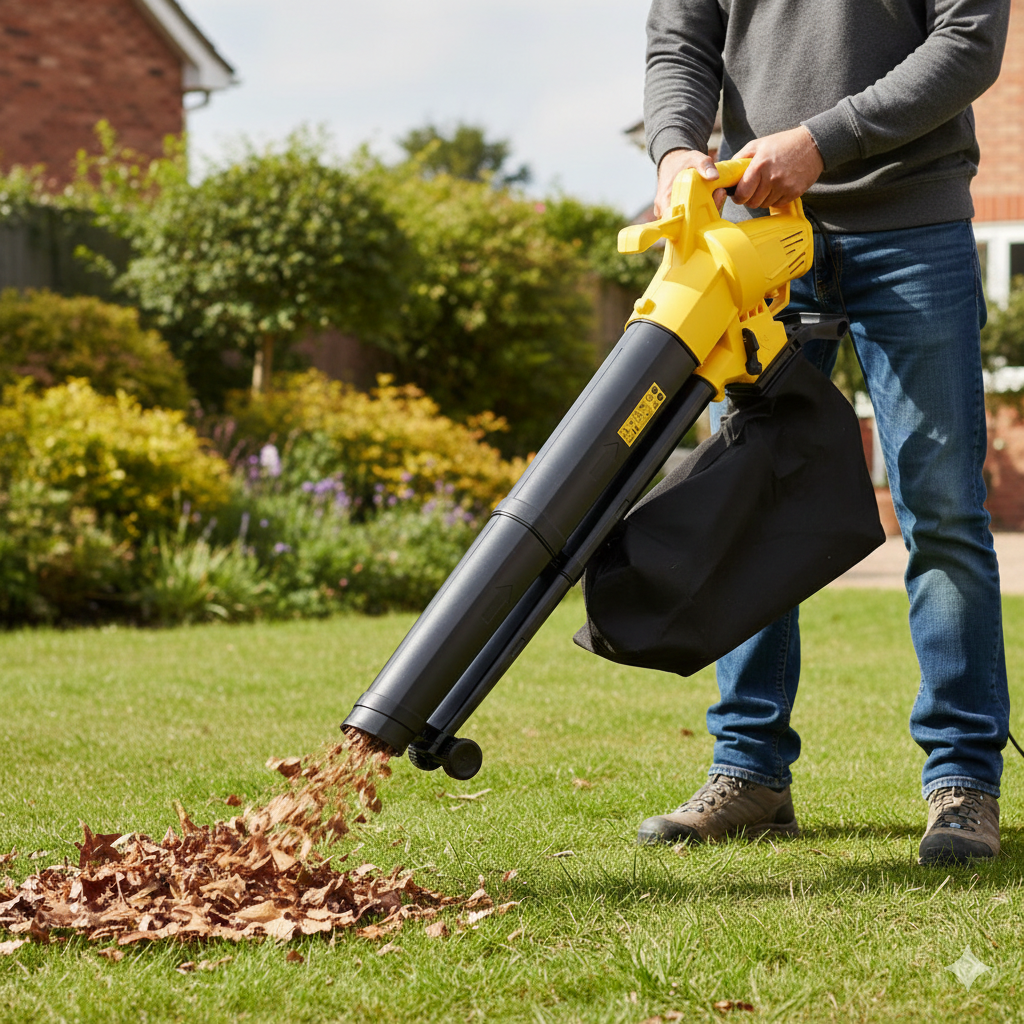 Soffiatore Elettrico 3000 W 3 in 1: Aspirafoglie, Trituratore e Soffiatore con Velocità Variabile