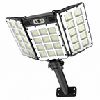 Luci Solari da Esterno con Sensore di Movimento 800 LED 5000LM 6000mAh con Telecomando, 3 Modalità, 3 Livelli di Luminosità, IP65 Impermeabili