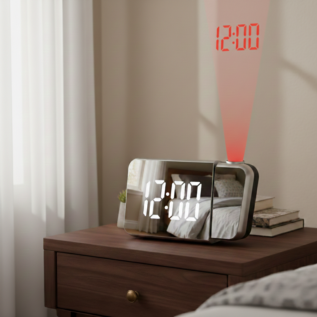 Orologio da Proiezione Digitale LED – Sveglia con Rotazione 180°
