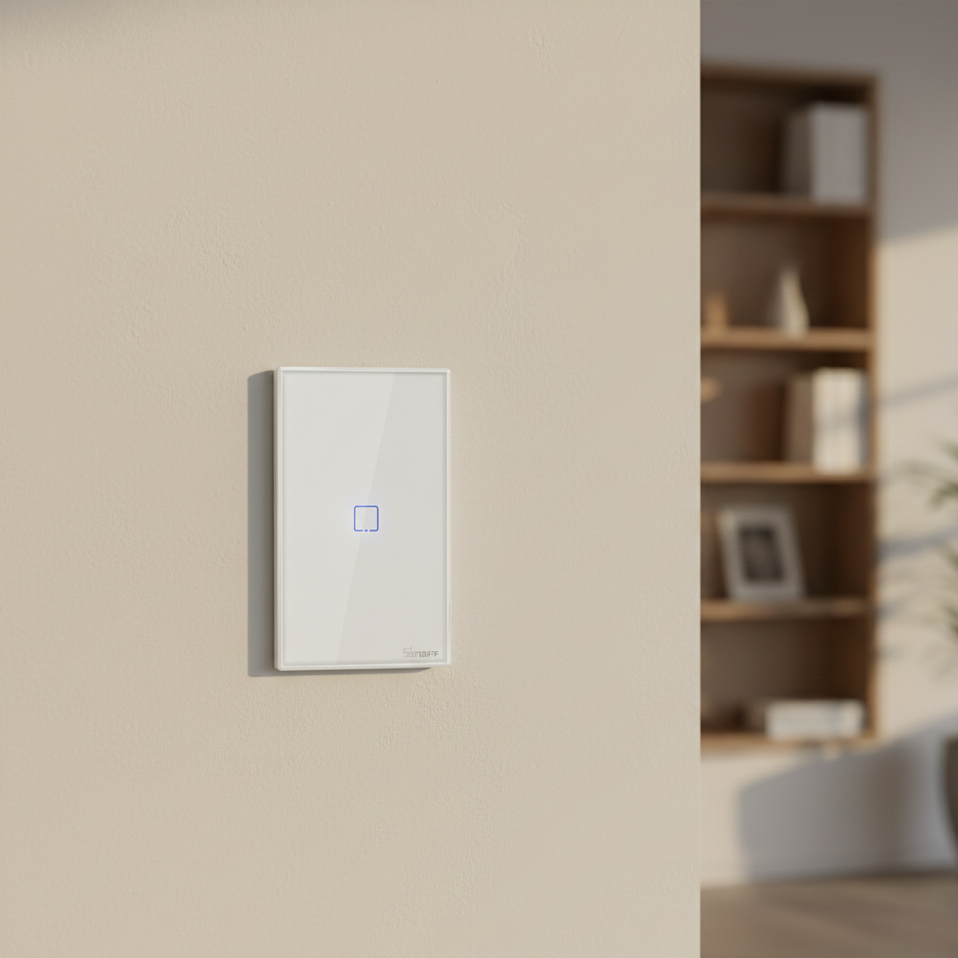 Interruttore Smart WiFi – Switch Touch 1 Canale in Vetro Bianco per Alexa e Google Home