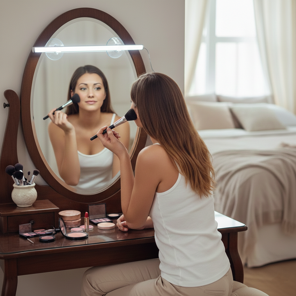 Applique Lampada Da Parete Specchio A Led Con Ventose Per Make Up Usb 6500k