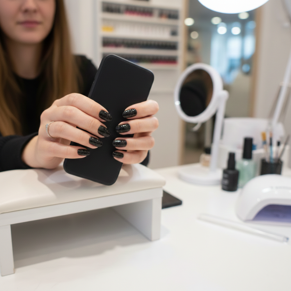 Kit Adesivi per Unghie in Gel Semipolimerizzato - con Accessori per Manicure