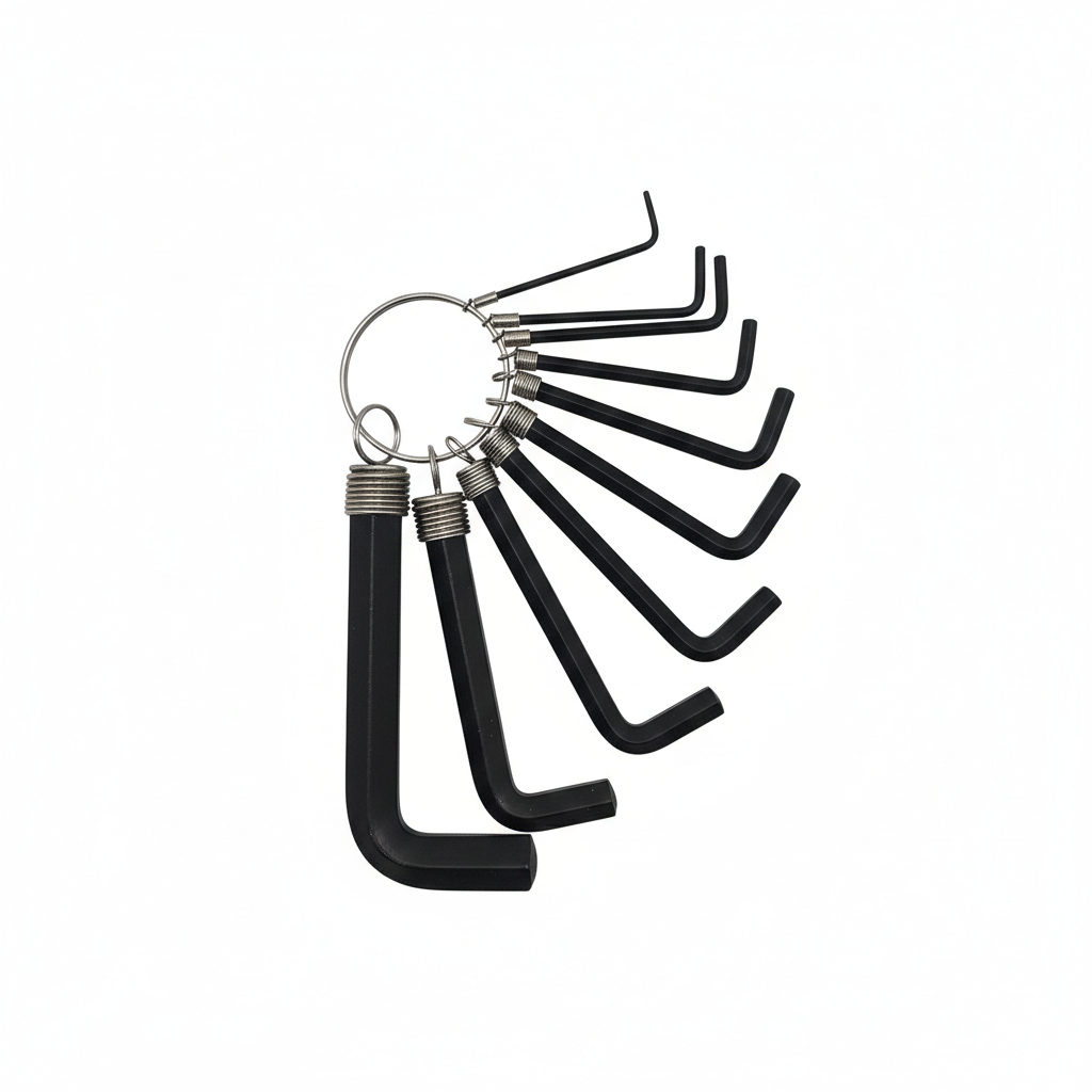 Set 10 Chiavi a Brugola Esagonali Kombo - Misure 1.5-10mm con Anello Portachiavi