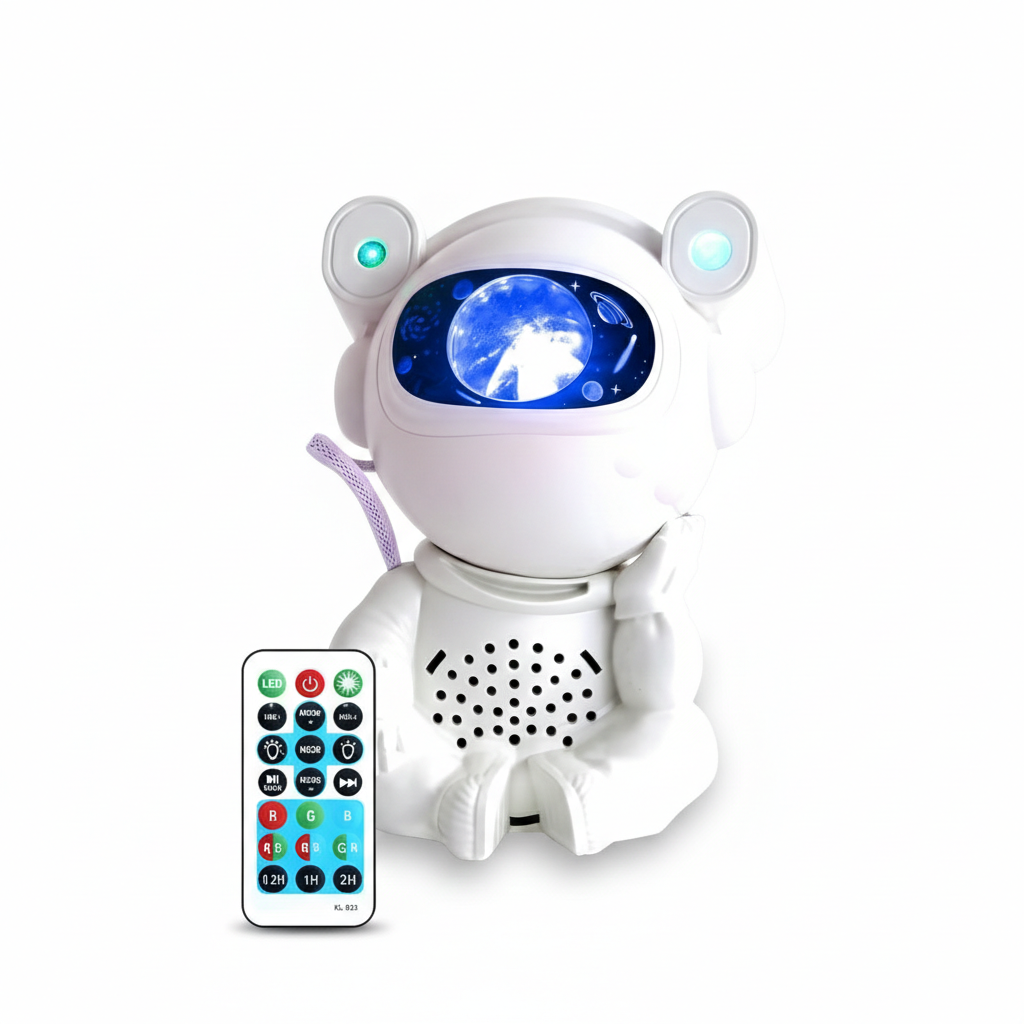 Proiettore Galassia Astronauta con Musica Bluetooth, Timer e Controllo Remoto – Lampada LED Nebulosa per Camera da Letto e Decorazione Ambiente