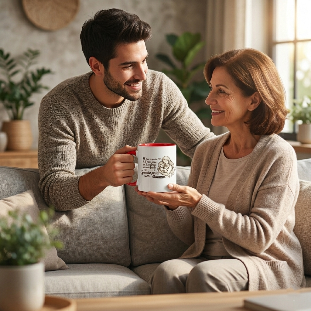 Tazza Mamma Bicolore Idea Regalo Festa della Mamma Ceramica Più Colorazioni