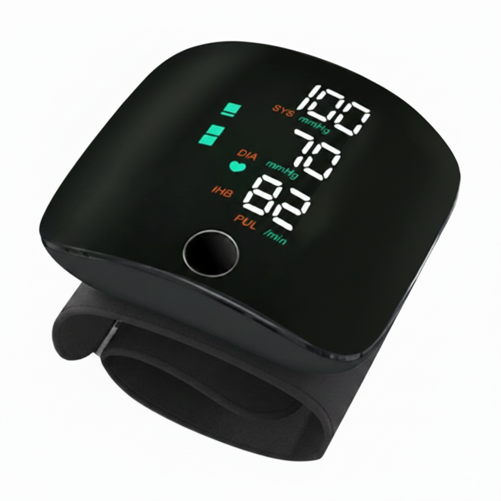 Misuratore di Pressione Sanguigna da Polso Digitale Portatile con Display LCD Retroilluminato e Memoria, Bracciale Regolabile