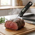 Termometro Digitale Alimentare – Sonda in Acciaio Inox Retrattile, Conversione °C/°F, Display Ampio