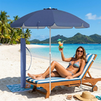 Ombrellone da Spiaggia COSTWAY: Alluminio Inclinabile e Protezione UV