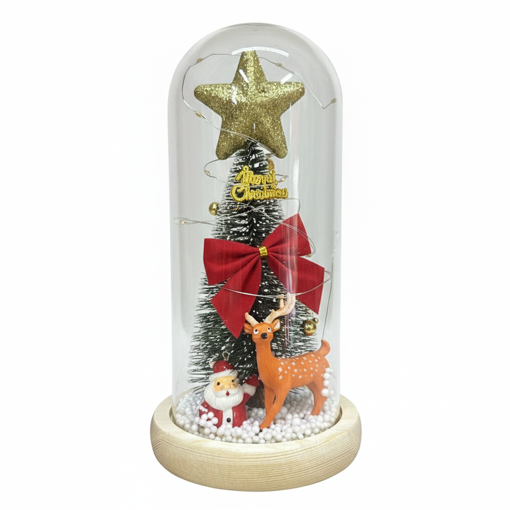 Cupola di Vetro con Luci LED Natalizie