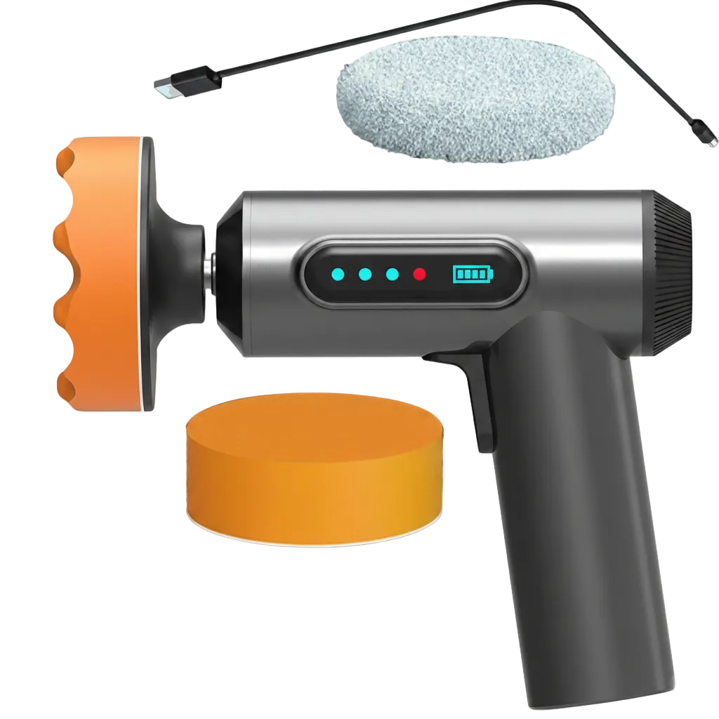 Lucidatrice a batteria ricaricabile da 2000 mAh con 3 spugne lucidanti per auto