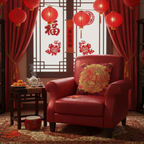 Cuscino 38x38cm 100% Poliestere Pettinato - Chinese New Year Edition