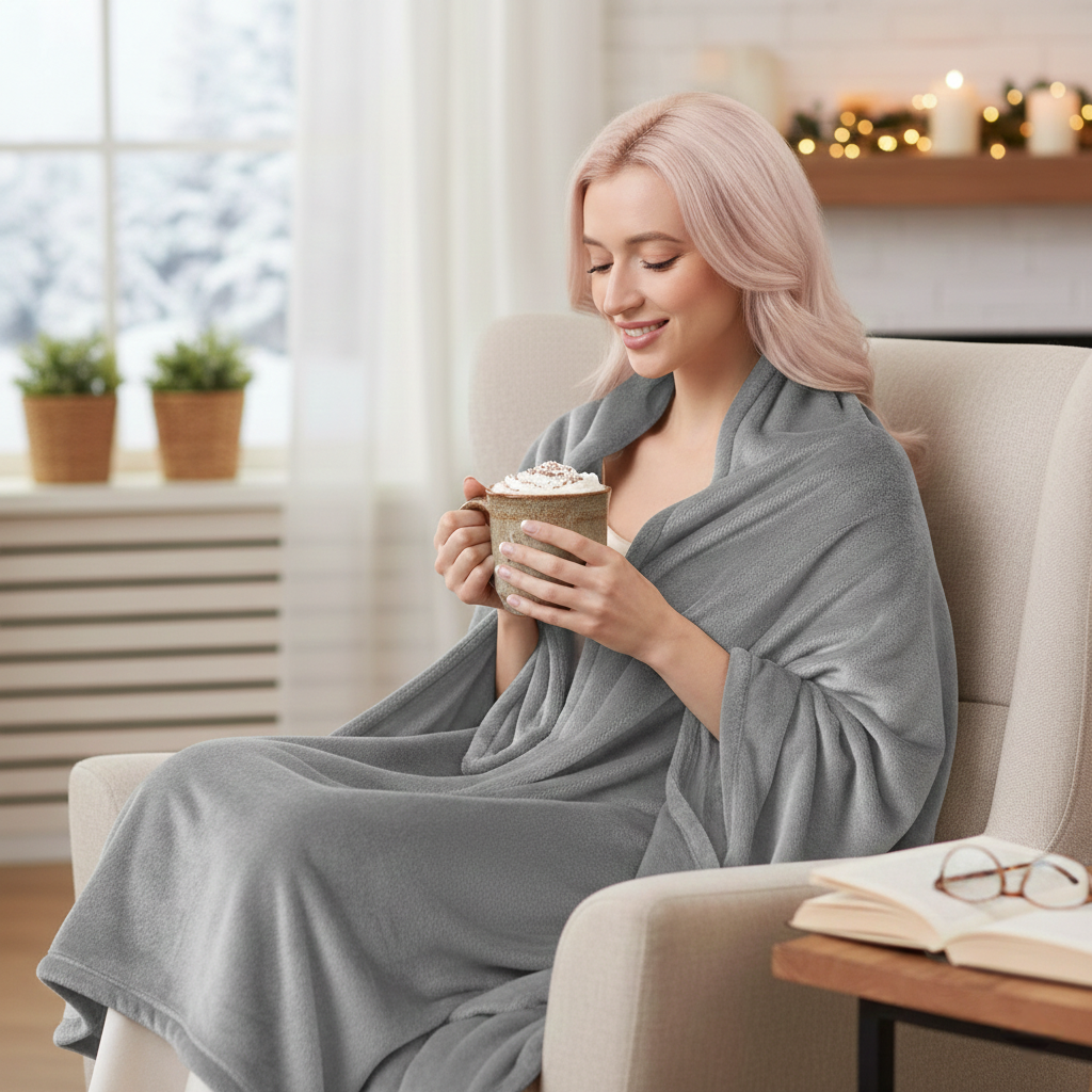 Coperta Termica USB Portatile con 3 Livelli di Temperatura – Ideale per Casa, Ufficio, Auto e Campeggio