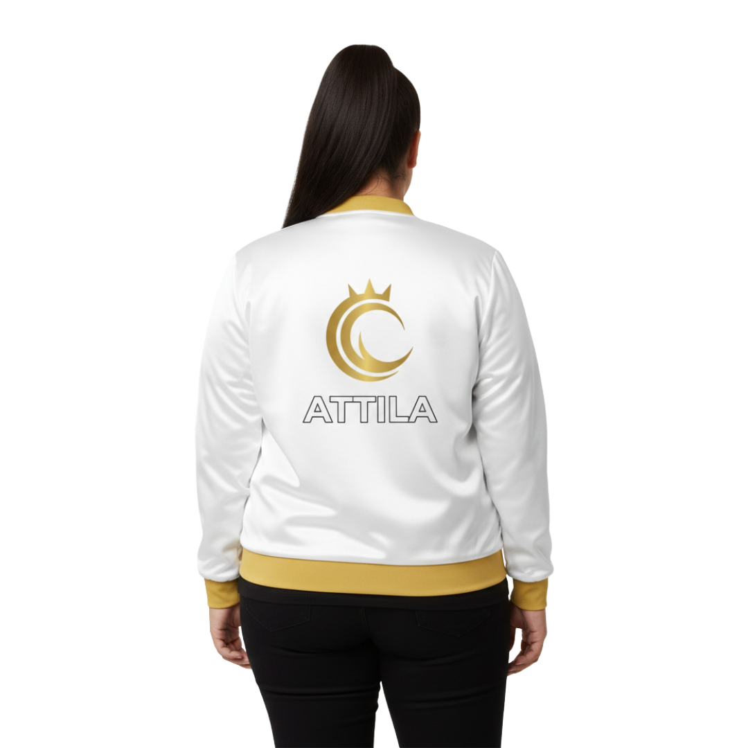 Giacca Bomber Attila", usa "Giacca Bomber Unisex Bianca Alta Qualità - Brand Attila - Stile Urban