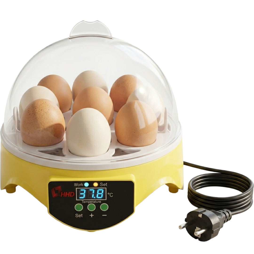 Incubatrice Digitale 7 Uova per Polli e Uccelli con Touch Screen e LED