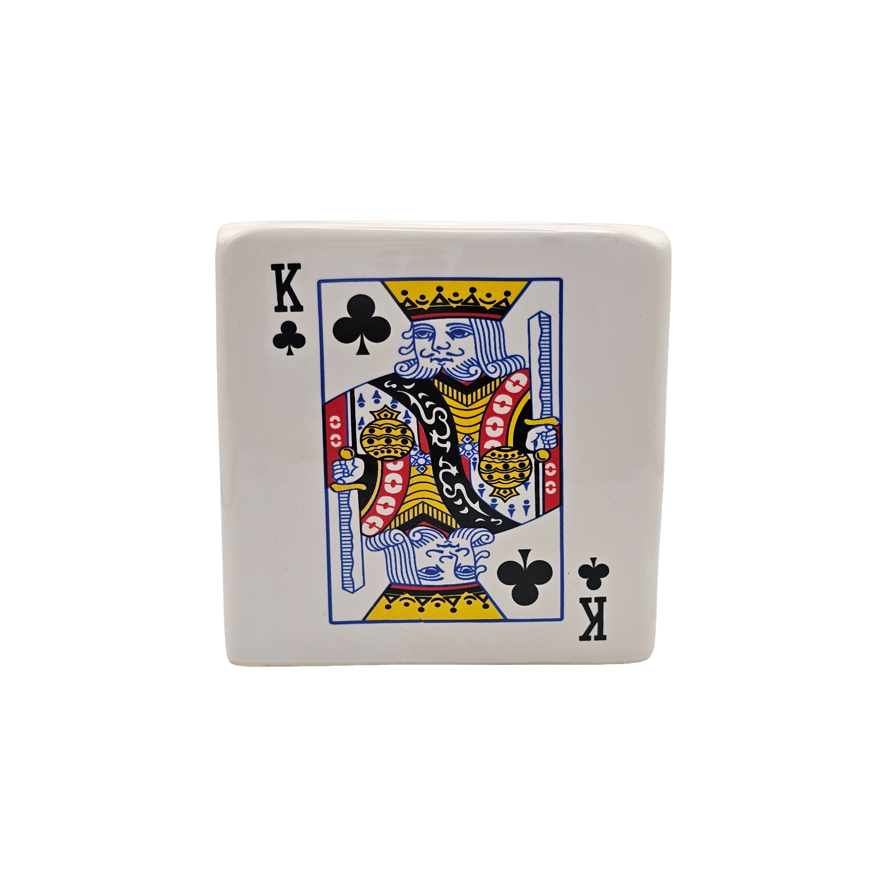 Portacenere in Ceramica Design Carte da Gioco Quadri Fiori Picche - Poker Style