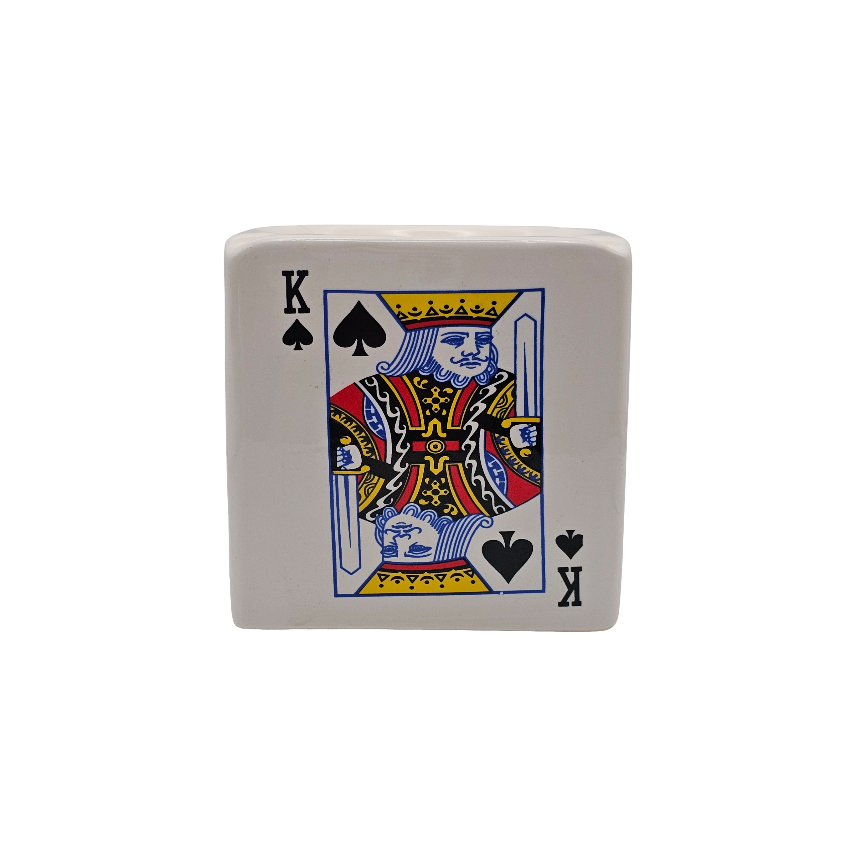 Portacenere in Ceramica Design Carte da Gioco Quadri Fiori Picche - Poker Style