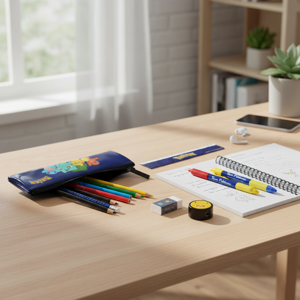 Pokémon Set Cancelleria per la Scuola - Kit con Astuccio, Matite e Quaderno