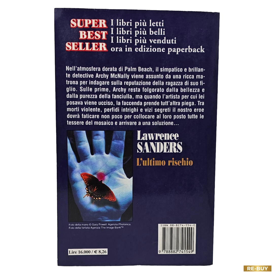 L'ultimo rischio - Lawrence Sanders Libro Thriller Giallo Copertina Flessibile