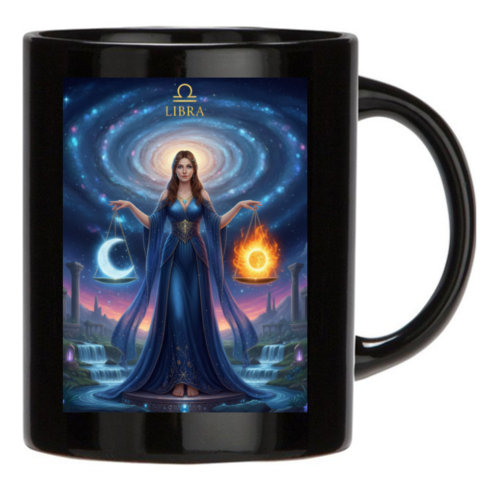 Tazza Caffè Latte Bilancia - Mug Ceramica Colazione Nera