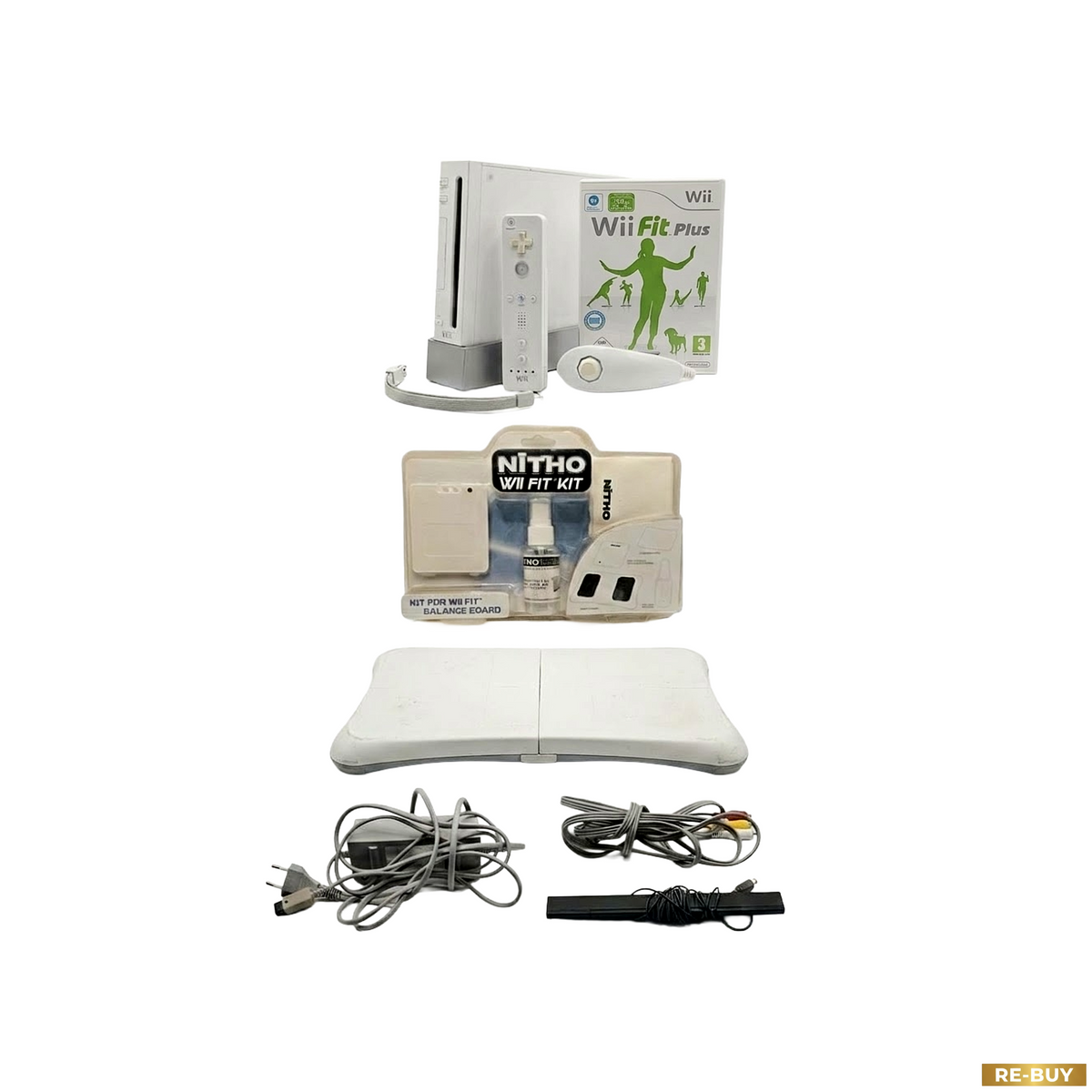 Nintendo Wii Bianca con Wii Balance Board, Wii Fit Plus e Fit Kit Nitho