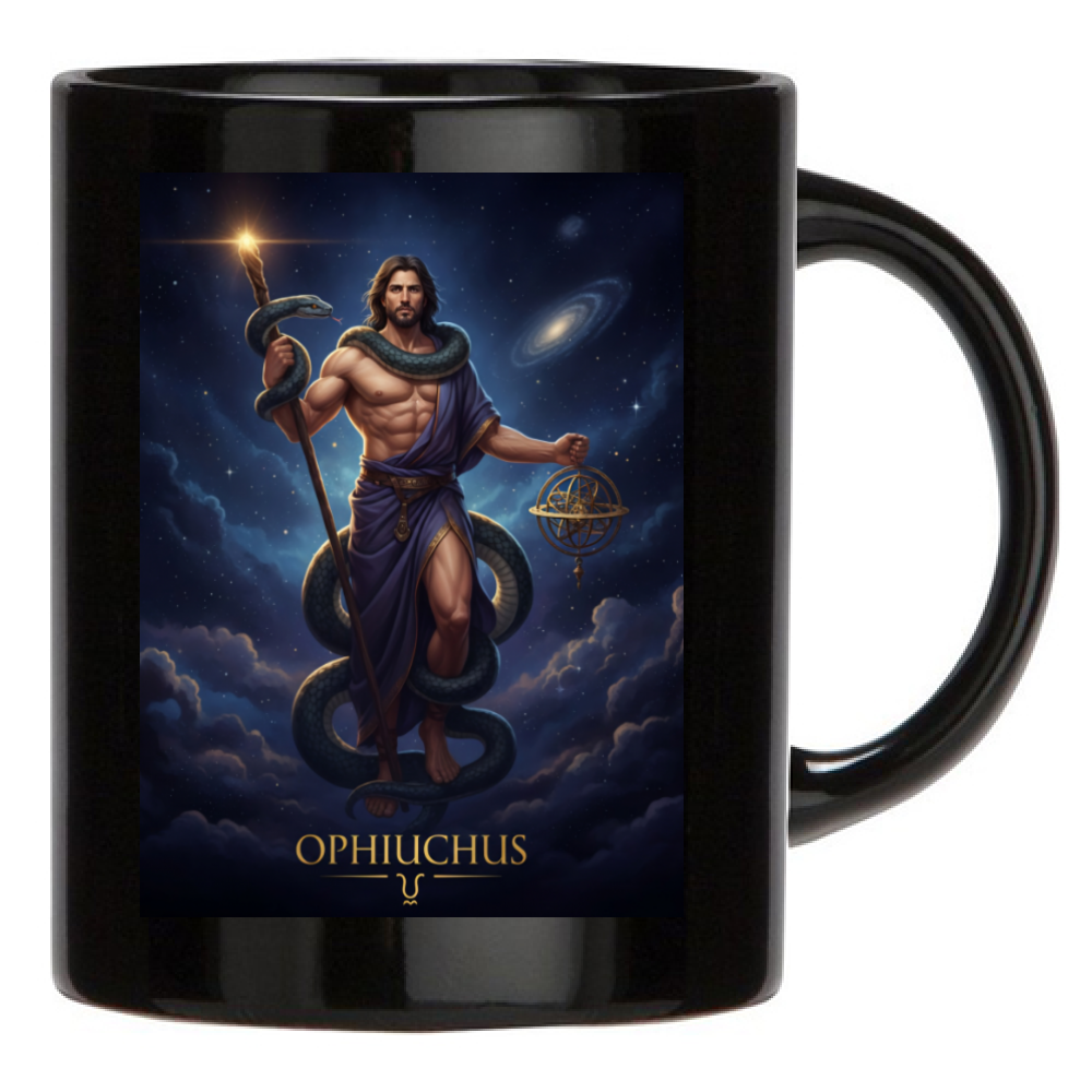 Tazza Colazione Mug Nera Ofiuco Idea Regalo Tredicesimo Segno