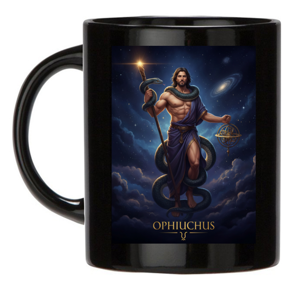 Tazza Colazione Mug Nera Ofiuco Idea Regalo Tredicesimo Segno