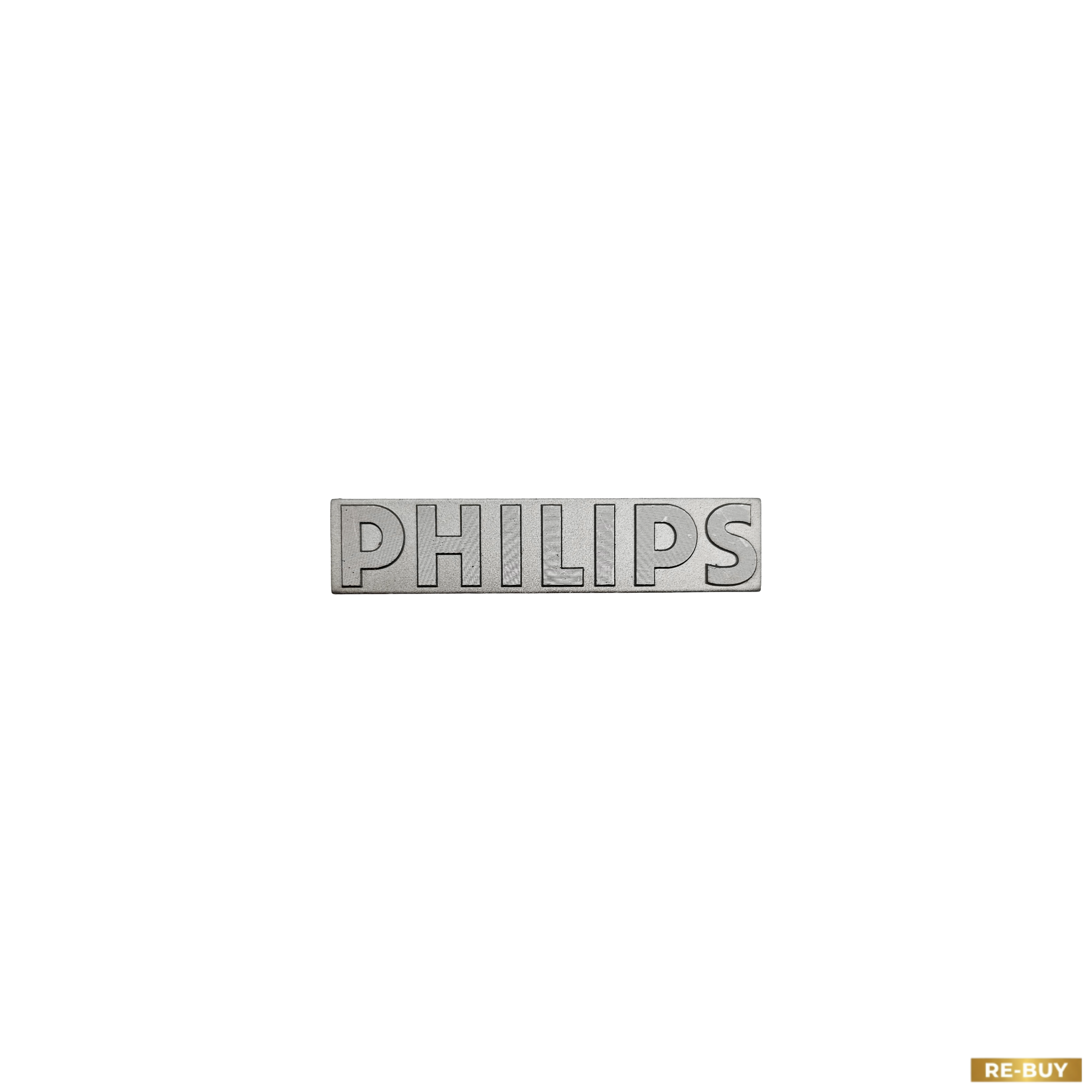 Logo Philips Vintage Adesivo - Emblema Originale Silver - Ricambio per Restauro Tech