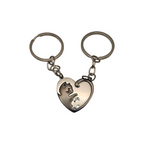 Portachiavi di Coppia "Gatti del Cuore Innamorati" – Design a Incastro
