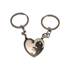 Portachiavi di Coppia "Gatti del Cuore Innamorati" – Design a Incastro