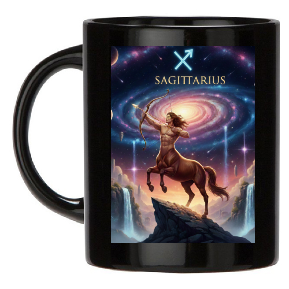 Tazza Mug Personalizzata Sagittario Nera - Idea Regalo Ceramica Colazione