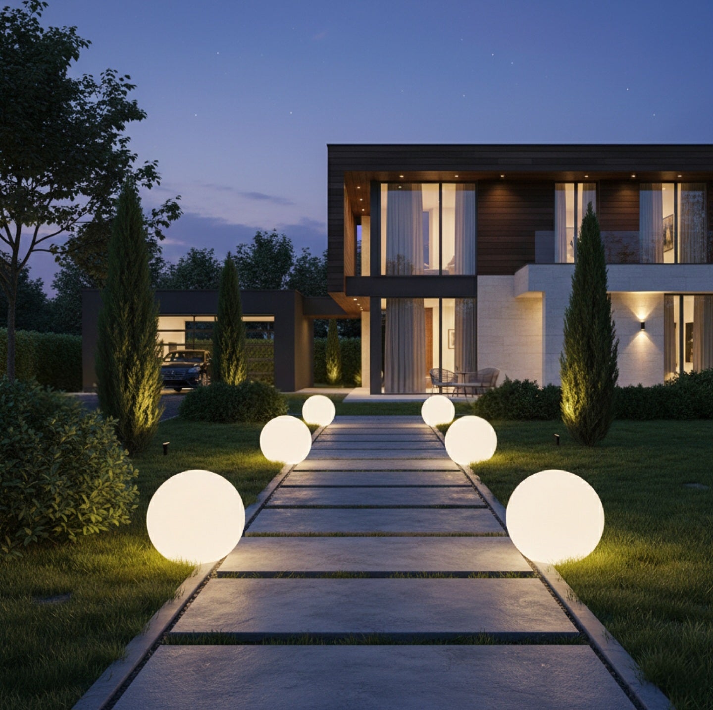 Lampada Sfera da Giardino 50cm per Esterno e Interno, Design Moderno