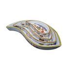 Set 4 Vassoi Mezzaluna Ceramica Dipinta a Mano - Piatti da Portata Antipasti Design Unico