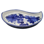 Set 3 Vassoi Mezzaluna Ceramica Bianca e Blu - Piatti da Portata Antipasti Decorati a Mano