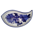 Set 3 Vassoi Mezzaluna Ceramica Bianca e Blu - Piatti da Portata Antipasti Decorati a Mano