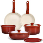 Set Pentole Salvaspazio 11Pz Ceramica Atossica | Per Forno e Induzione