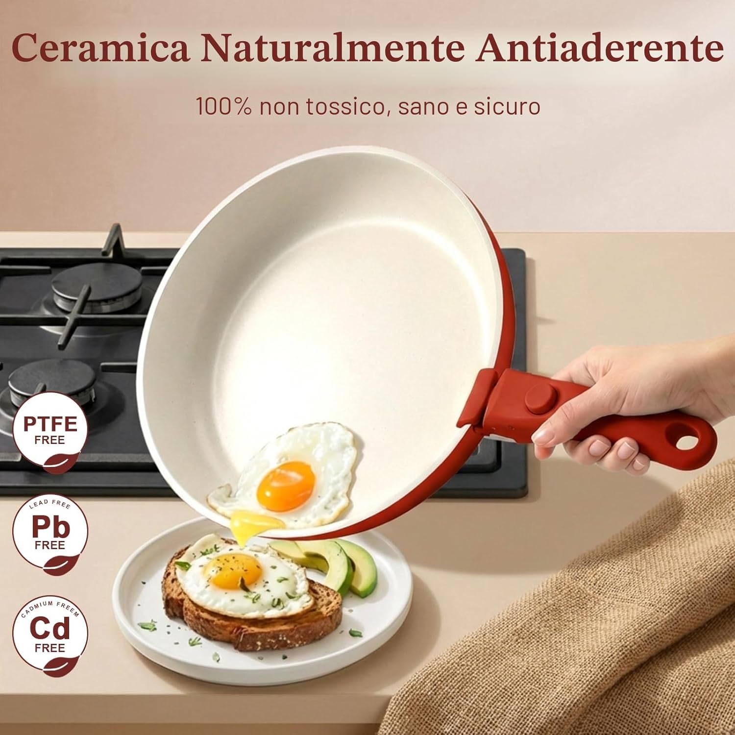 Set Pentole Salvaspazio 11Pz Ceramica Atossica | Per Forno e Induzione
