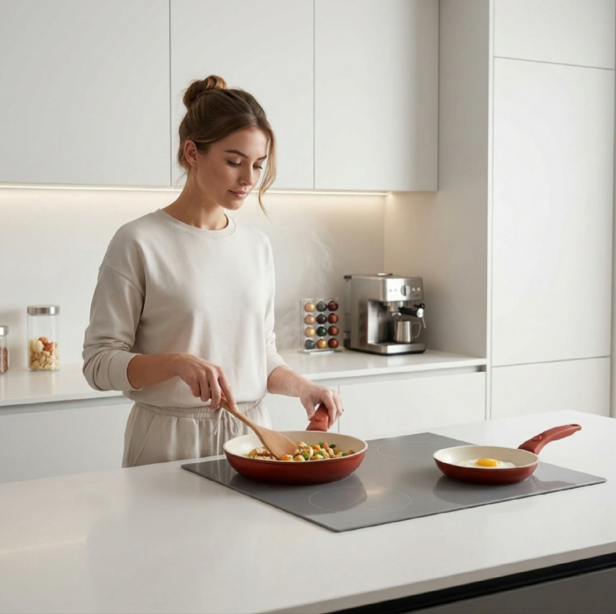 Set Pentole Salvaspazio 11Pz Ceramica Atossica | Per Forno e Induzione