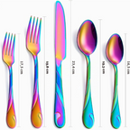 Set Posate Eleganti 30 Pezzi in Acciaio Inox - Nero o Arcobaleno