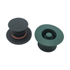 Set 2 Tappi per Bottiglie in Silicone a Forma di Cappello Cilindrico – Nero e Verde